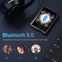 32G MP3 Player Bluetooth 5.0, Full Touch Screen Hifi Lossless MP3 Music Player, Line-In Speaker, with Line Recorder, FM Radio, Support up to 128 GB (Black) - The Gadget Collective