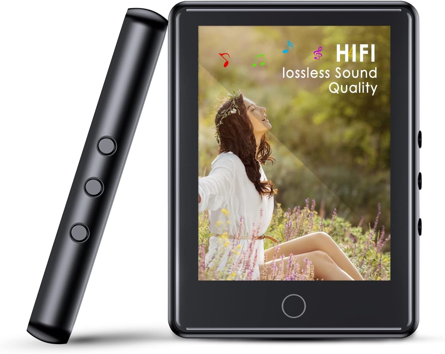 96GB MP3 Player with Bluetooth 5.0: Portable Lossless Sound Music Player  with HD Speaker,2.4 Screen Voice Recorder,FM Radio,Touch Buttons,Support  up