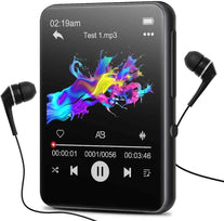 32GB Mp3 Player with Bluetooth, Full Touch 2.4 Screen MP3 and MP4 Player Built-In HD Speaker, FM Radio, Voice Recorder, Mini Design Sports Music Player Support Expansion (128GB) Black - The Gadget Collective