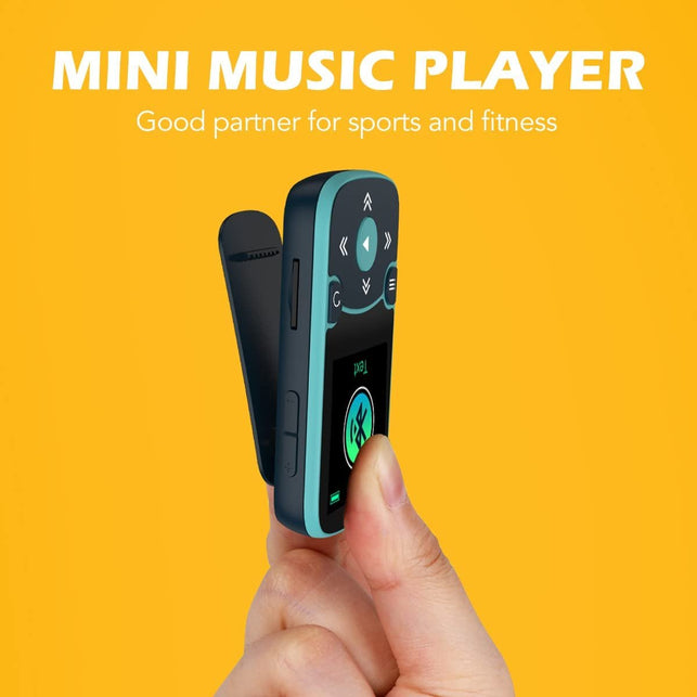 32GB MP3 Player with Clip,Agptek Bluetooth 5.0 Lossless Sound with FM Radio, Voice Recorder for Sport Running, Supports up To128Gb TF Card,Blue - The Gadget Collective