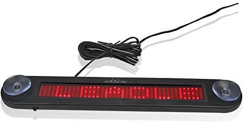 Leadleds Dc 12v Remote Led Car Sign Programmable Scrolling Message Sign Board for Car, Shop, Store (Red)