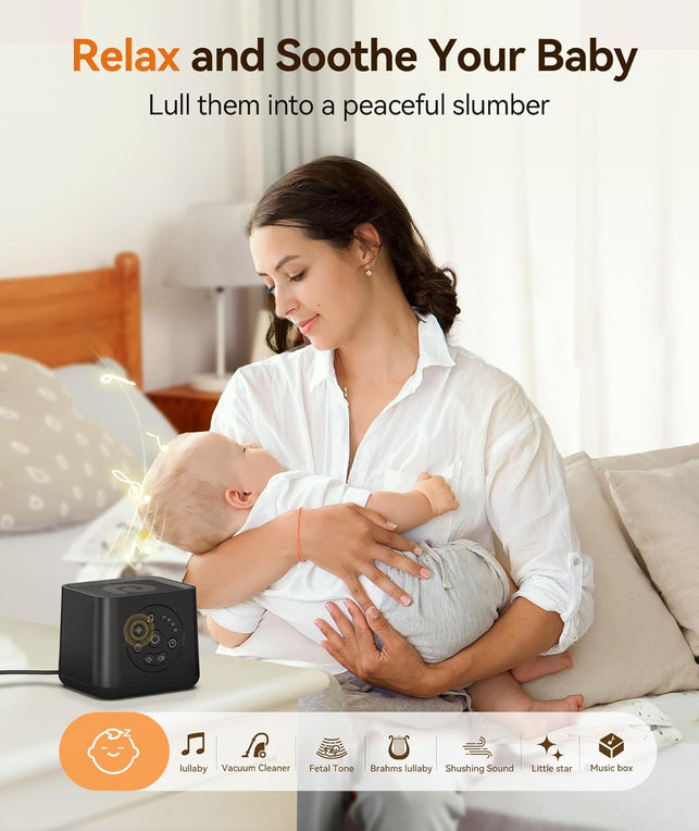 Dreamegg White Noise Machine - Sound Machine for Baby Adult Sleeping, 21 Soothing Sounds Including Baby Shushing, Lullabies, Rain Ocean, Portable Noise Machine for Home Travel Office, Volume Control