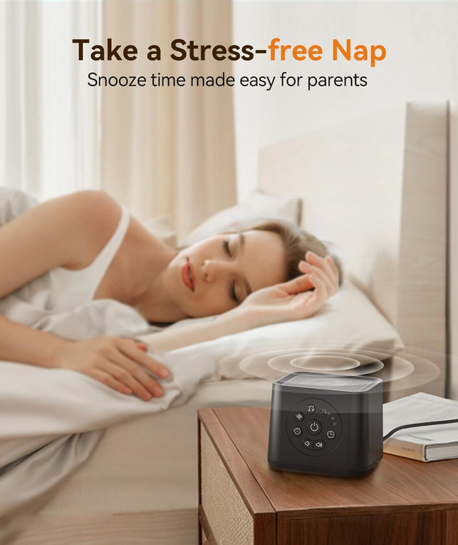 Dreamegg White Noise Machine - Sound Machine for Baby Adult Sleeping, 21 Soothing Sounds Including Baby Shushing, Lullabies, Rain Ocean, Portable Noise Machine for Home Travel Office, Volume Control