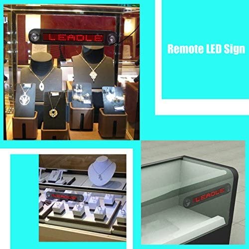 Leadleds Dc 12v Remote Led Car Sign Programmable Scrolling Message Sign Board for Car, Shop, Store (Red)