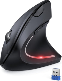 TECKNET Ergonomic Mouse, 4800 DPI Silent Mouse 5 Adjustable DPI, Wireless Mouse 2.4G Vertical Mouse 6 Buttons Computer Mouse Wide Compatibility, Black