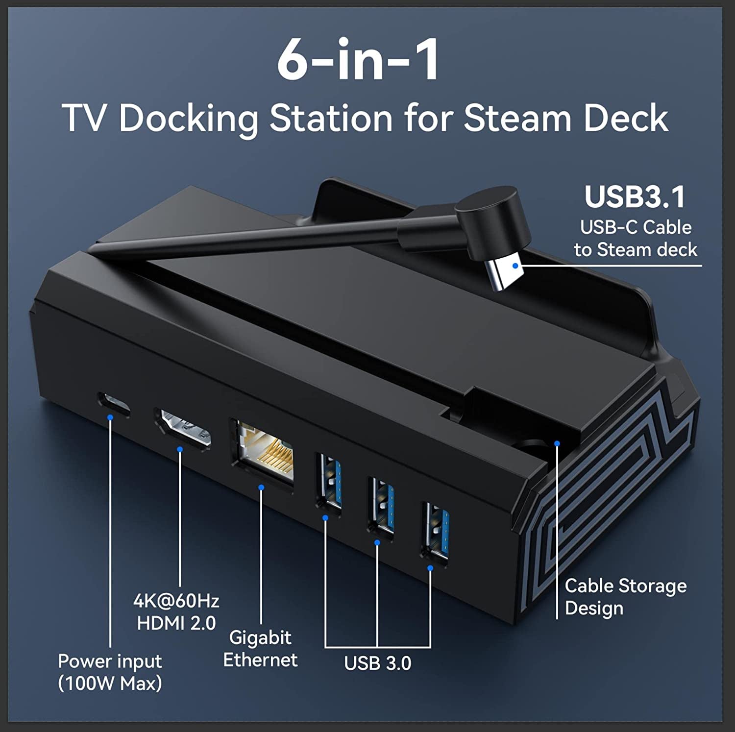 6-In-1 Steam Deck Dock, RGB Light Firmware AUTO Upgrade Docking Statio –  The Gadget Collective