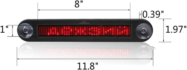 Leadleds Dc 12v Remote Led Car Sign Programmable Scrolling Message Sign Board for Car, Shop, Store (Red)