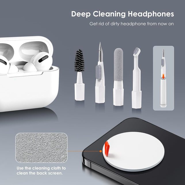 21-In-1 Cleaner Kit for Airpods, Leairot Cleaning Kit for Keyboard, Earbud, Laptop, Iphone Phone Charging Port & Screen, Camera Lens, Computer, Airpod Pro, Electronic Cleaner Kit with Mini Vacuum