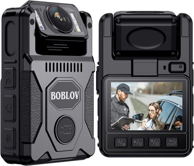 BOBLOV M7 128GB Body Camera, 180° Rotate Body Cam, 4000 Mah Battery & Fast Charger, 15 Hours Video Record, 1080P Body Camera with Audio for Police, Civilians, Law Enforcement, Delivery Job