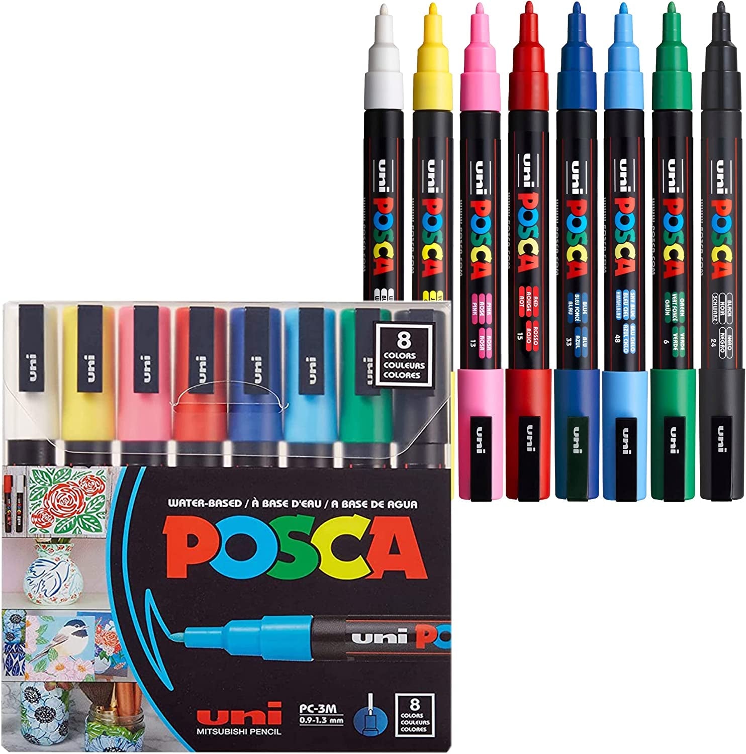 8 Posca Paint Markers, 3m Fine Posca Markers With Reversible Tips, Posca  Marker Set Of Acrylic Paint Pens, Posca Pens For Art Supplies, Fabric