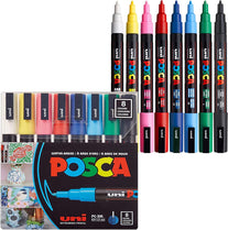 8 Posca Paint Markers, 3M Fine Posca Markers with Reversible Tips, Posca Marker Set of Acrylic Paint Pens | Posca Pens for Art Supplies, Fabric Paint, Fabric Markers, Paint Pen, Art Markers - The Gadget Collective