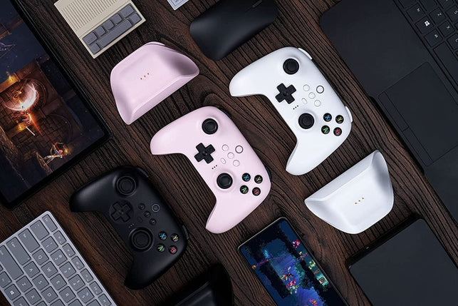 8Bitdo Ultimate 2.4G Wireless Controller with Charging Dock, 2.4G Controller for PC, Android, Steam Deck & Iphone, Ipad, Macos and Apple TV (Pastel Pink) - The Gadget Collective