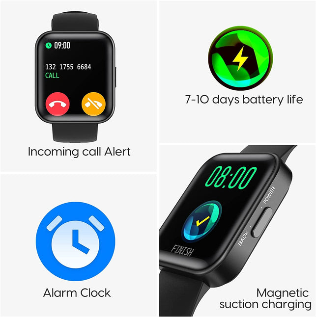 A-TGTGA Smartwatches, Fitness Watches, Activity Tracker Smart Watches, 1.71" Full Touch Smartwatch with IP68 Waterproof, Heart Rate Monitor, Message Notification Sleep Monitor, for Android Ios - The Gadget Collective