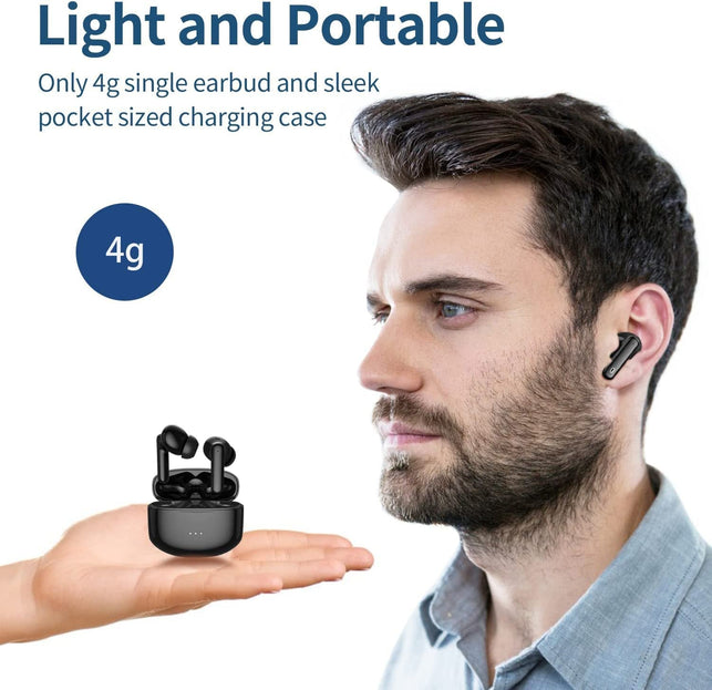 A40 Pro Wireless Earbuds, 50Hrs Playtime Bluetooth Earbuds Built in Noise Cancellation Mic with Charging Case, Bluetooth Headphones with Stereo Sound, IPX7 Waterproof Ear Buds for Iphone and Android - The Gadget Collective