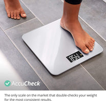 Accucheck Digital Body Weight Scale from Greater Goods, Patent Pending Technology (Ash Grey) - The Gadget Collective