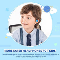 ACREO Kids Headphones, Open Ear Bluetooth Headphones with MIC, Openbuds Kids, Ultra-Light, Portable and Safer for Children, Best Wireless Kids Headphones for Ipad, Tablet or Computers (Navy Blue) - The Gadget Collective