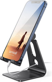 Adjustable Cell Phone Stand, Lamicall Desk Phone Holder, Cradle, Dock, Compatible with Iphone 14, Plus, Pro, Pro Max, 13 12 X XS,4-8