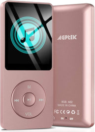 AGPTEK 8GB MP3 Player, A02 70 Hours Playback Lossless Sound Music Player (Supports up to 128GB), Rose Gold - The Gadget Collective