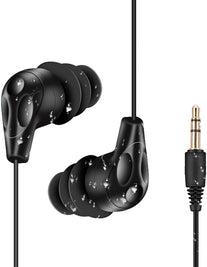 AGPTEK SE11 IPX8 Waterproof in-Ear Earphones, Coiled Swimming Earbuds with Stereo Audio Extension Cable, Black - The Gadget Collective