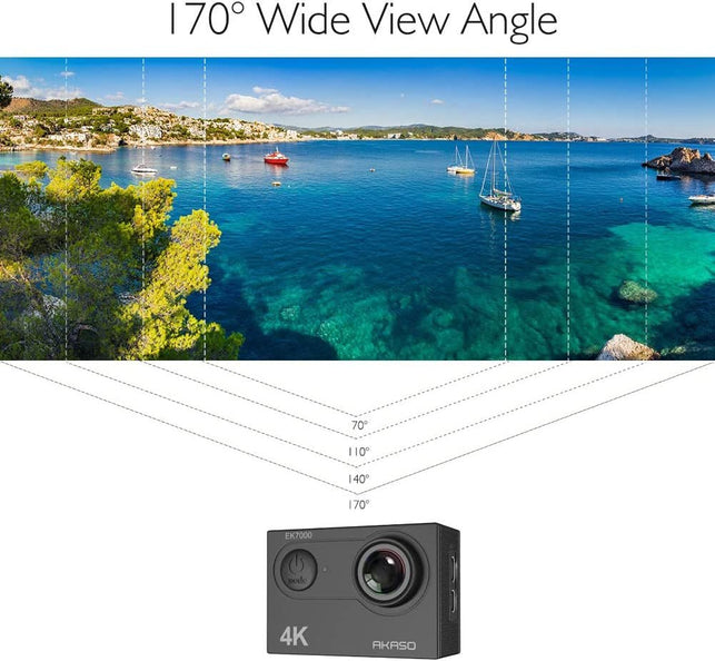 AKASO EK7000 4K30FPS Action Camera Ultra HD Underwater Camera 170 Degree Wide Angle 98FT Waterproof Camera - The Gadget Collective