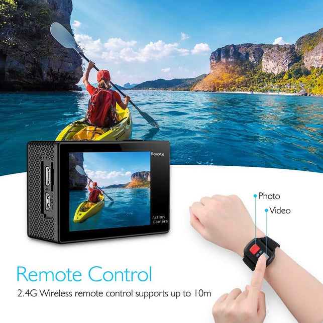 AKASO EK7000 4K30FPS Action Camera Ultra HD Underwater Camera 170 Degree Wide Angle 98FT Waterproof Camera - The Gadget Collective