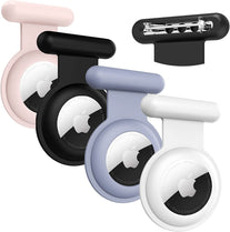 AMOK Airtag Holder for Kids Hidden-4 Pack Apple Air Tag GPS Tracker Case,Kids Holder,The Hidden Tags with Pin Is ,Sutable Children, Elderly, Backpack,Luggage. White-Grey-Black-Pink - The Gadget Collective