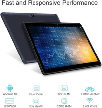 Android Tablet Pritom 10.1'' Android 10 Tablet, 2GB RAM, 32GB ROM, Quad Core Processor, HD IPS Screen, 2.0 Front + 8.0 MP Rear Camera, Wi-Fi, Bluetoot - The Gadget Collective