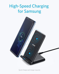 Anker Fast Wireless Charger, 10W Wireless Charging Stand, Qi-Certified, Compatible iPhone XR/Xs Max/XS/X/8/8 Plus, Fast-Charging Galaxy S10/S9/S9+/S8/ - The Gadget Collective
