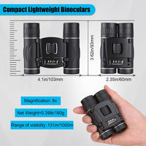 Anourney 8X21 Mini Compact Pocket Binoculars, Lightweight Foldable Binoculars,Easy Focus Small Binoculars for Adults Kids Bird Watching,Opera Concert, Travel, Hiking, Outdoor Scenery, Football Game - The Gadget Collective