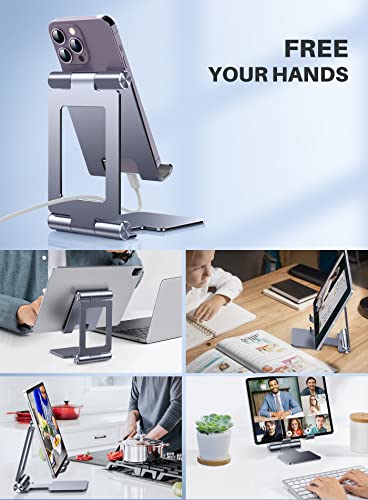 Anozer Tablet Stand, [Updated] Adjustable & Foldable Aluminium iPad Stand,Compatible with 2022 iPad Air 5/4,iPad Mini 6/5,iPad 10.2,iPad Pro 12.9/11, Portable Monitor, Surface Pro, Phones (4-13 inch) - The Gadget Collective