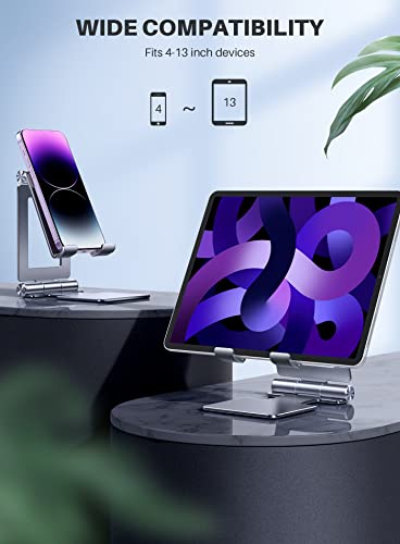 Anozer Tablet Stand, [Updated] Adjustable & Foldable Aluminium iPad Stand,Compatible with 2022 iPad Air 5/4,iPad Mini 6/5,iPad 10.2,iPad Pro 12.9/11, Portable Monitor, Surface Pro, Phones (4-13 inch) - The Gadget Collective