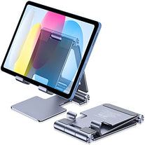 Anozer Tablet Stand, [Updated] Adjustable & Foldable Aluminium iPad Stand,Compatible with 2022 iPad Air 5/4,iPad Mini 6/5,iPad 10.2,iPad Pro 12.9/11, Portable Monitor, Surface Pro, Phones (4-13 inch) - The Gadget Collective