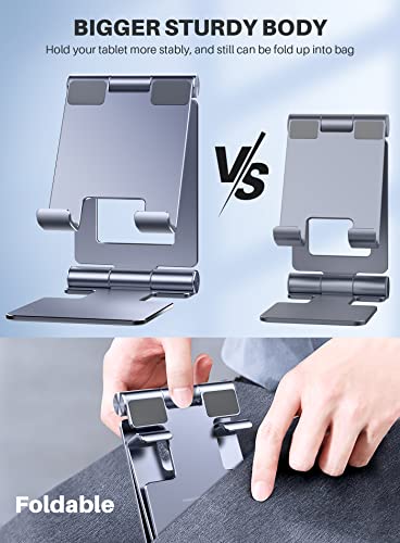 Anozer Tablet Stand, [Updated] Adjustable & Foldable Aluminium iPad Stand,Compatible with 2022 iPad Air 5/4,iPad Mini 6/5,iPad 10.2,iPad Pro 12.9/11, Portable Monitor, Surface Pro, Phones (4-13 inch) - The Gadget Collective