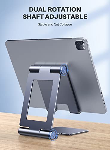 Anozer Tablet Stand, [Updated] Adjustable & Foldable Aluminium iPad Stand,Compatible with 2022 iPad Air 5/4,iPad Mini 6/5,iPad 10.2,iPad Pro 12.9/11, Portable Monitor, Surface Pro, Phones (4-13 inch) - The Gadget Collective