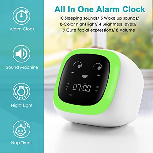 ANTOKING Children's Sleep Trainer and OK to Wake Clock for Kids, Night Light and Sleep Sound Machine - The Gadget Collective