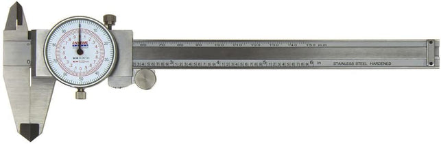 Anytime Tools Dial Caliper 6" / 150mm DUAL Reading Scale METRIC SAE Standard INCH MM - The Gadget Collective