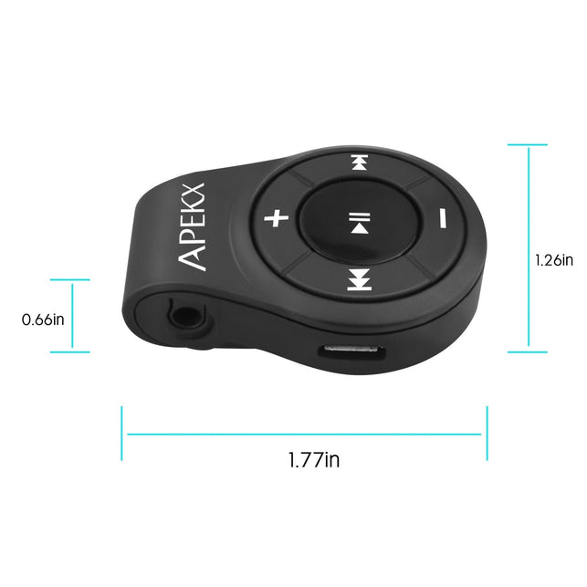 APEKX Clip Bluetooth Audio Adapter for Headphones, Headset, Speaker, Wireless Receiver with MIC for Hands-Free Call and Music - The Gadget Collective
