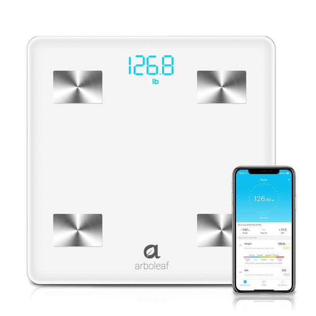 arboleaf Digital Scales for Body Weight and Fat for Bathroom, Smart  Bluetooth Scale Sync 14 Body Composition Analyzer with Other Fitness Apps,  400lb