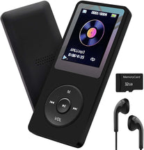 Arungo MP3 Player 32GB with Speaker FM Radio Earphone Portable Hifi Lossless Sound MP3 Mini Music Player Voice Recorder E-Book HD Screen 1.8 Inch Black Support up to 128GB - The Gadget Collective