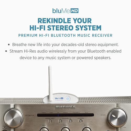 Auris Blume HD Long Range Bluetooth 5.0 Music Receiver Hi-Fi Audio Adapter with Audiophile DAC & AptX HD for Home Stereo, AV Receiver or Amplifier - The Gadget Collective