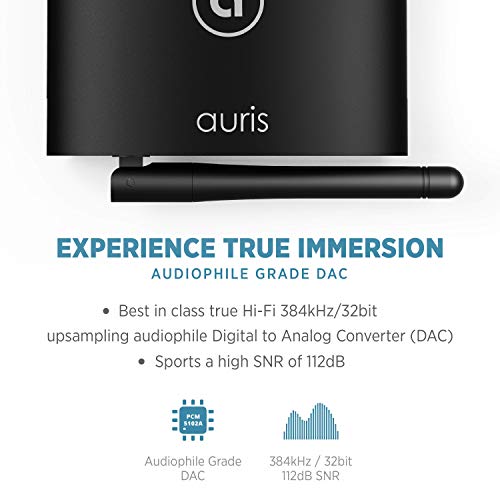 Auris Blume HD Long Range Bluetooth 5.0 Music Receiver Hi-Fi Audio Adapter with Audiophile DAC & AptX HD for Home Stereo, AV Receiver or Amplifier - The Gadget Collective