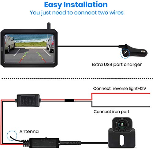 Auto-Vox 720P Digital Wireless Backup Camera,2 Cameras Channel Support, AUTO VOX W7PRO 5" TFT Monitors and IP68 Waterproof Wireless Rear View Camera f - The Gadget Collective