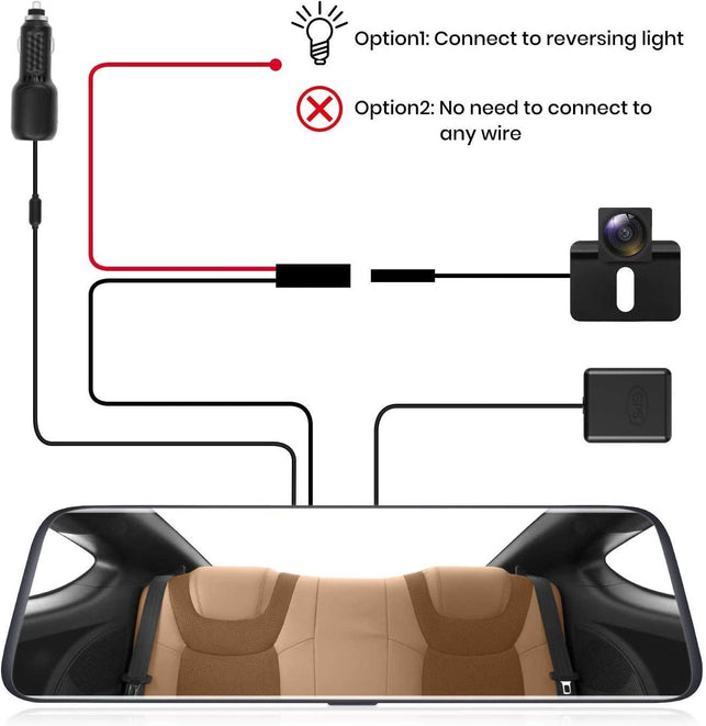 AUTO-VOX V5 without Glare Mirror Dash Cam for Driving Safety, 9.35'' Full Laminated Ultrathin Touch Screen Rear View Mirror Camera, Dual 1080P Super Night Vision Backup Camera - The Gadget Collective