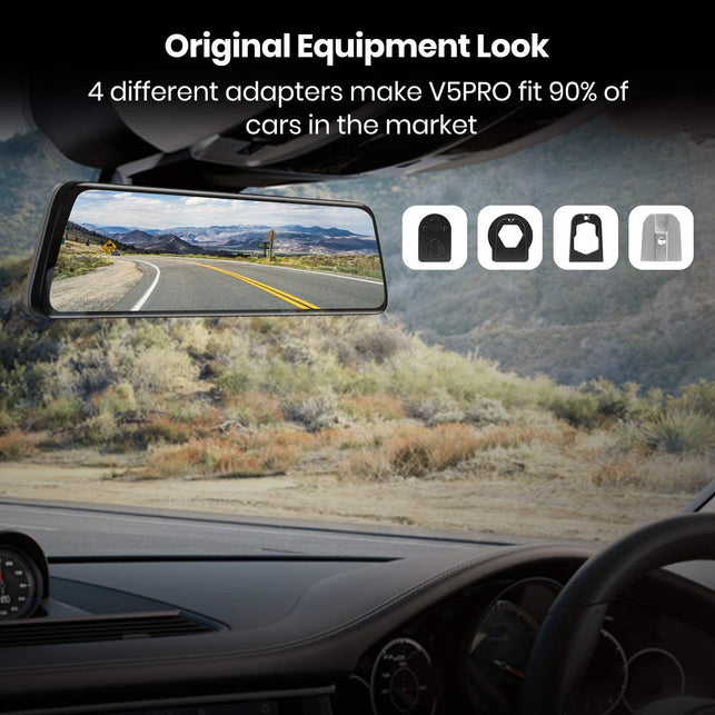 AUTO-VOX V5PRO OEM Look Rear View Mirror Camera with Neat Wiring, Anti-Glare Mirror Dash Cam , 9.35'' Full Laminated Ultrathin Touch Screen , Dual 108 - The Gadget Collective