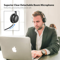 Avantree AH6B Bluetooth on Ear Headphones with Detachable Mic, Hi-Fi Stereo Wireless Headset, 22h Working Time for Music, Home Office - The Gadget Collective