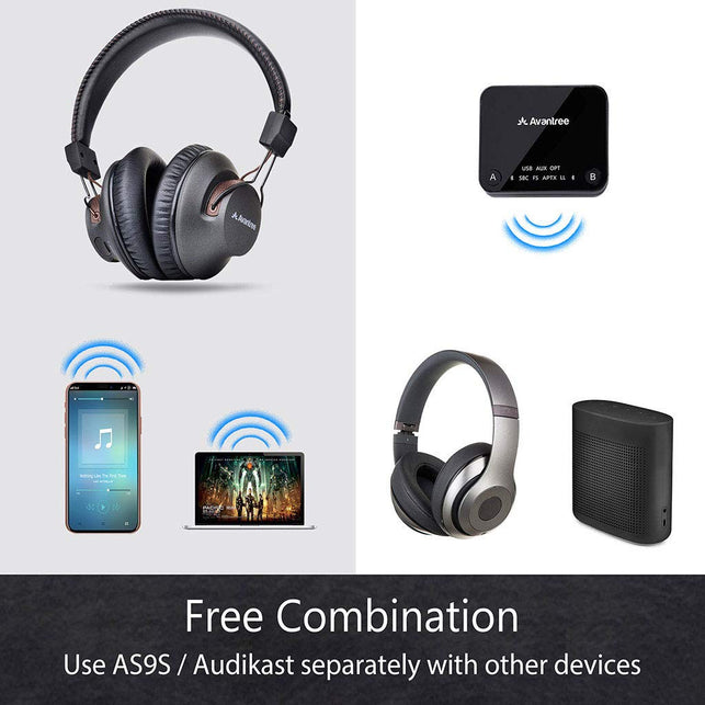 Avantree HT4189 Wireless Headphones for TV Watching & PC Gaming with Bluetooth Transmitter (Optical Digital Audio, 3.5mm Aux, RCA, PC USB), Plug & Pla - The Gadget Collective