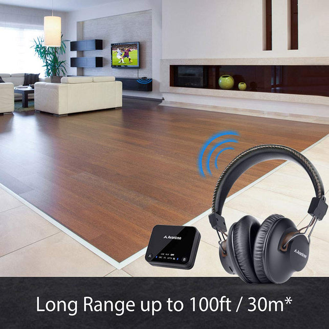 Avantree HT4189 Wireless Headphones for TV Watching & PC Gaming with Bluetooth Transmitter (Optical Digital Audio, 3.5mm Aux, RCA, PC USB), Plug & Pla - The Gadget Collective