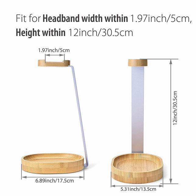 Avantree Universal Wooden & Aluminum Headphone Stand Hanger with Cable Holder for Gaming Headset and Earphone Display - The Gadget Collective