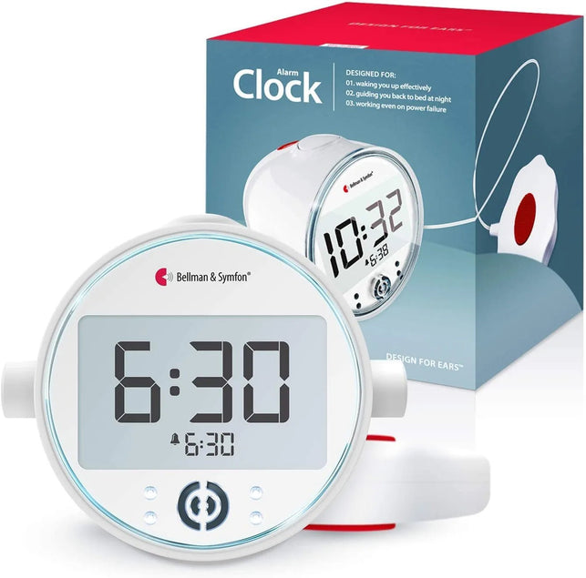 Bellman & Symfon ALARM CLOCK PRO with Bed Shaker | Option of Loud Alarm, Bright Flashing Light, Powerful Vibration | Nightlight | Backup Battery Included | for Heavy Sleepers, Hard of Hearing and Deaf - The Gadget Collective