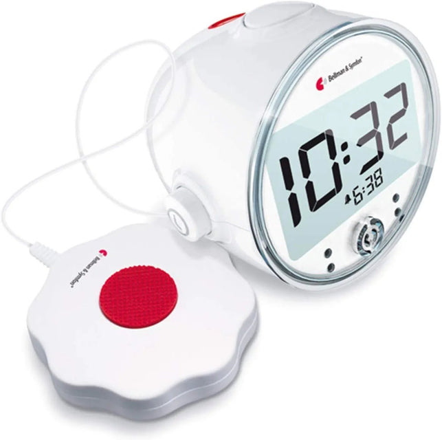 Bellman & Symfon ALARM CLOCK PRO with Bed Shaker | Option of Loud Alarm, Bright Flashing Light, Powerful Vibration | Nightlight | Backup Battery Included | for Heavy Sleepers, Hard of Hearing and Deaf - The Gadget Collective